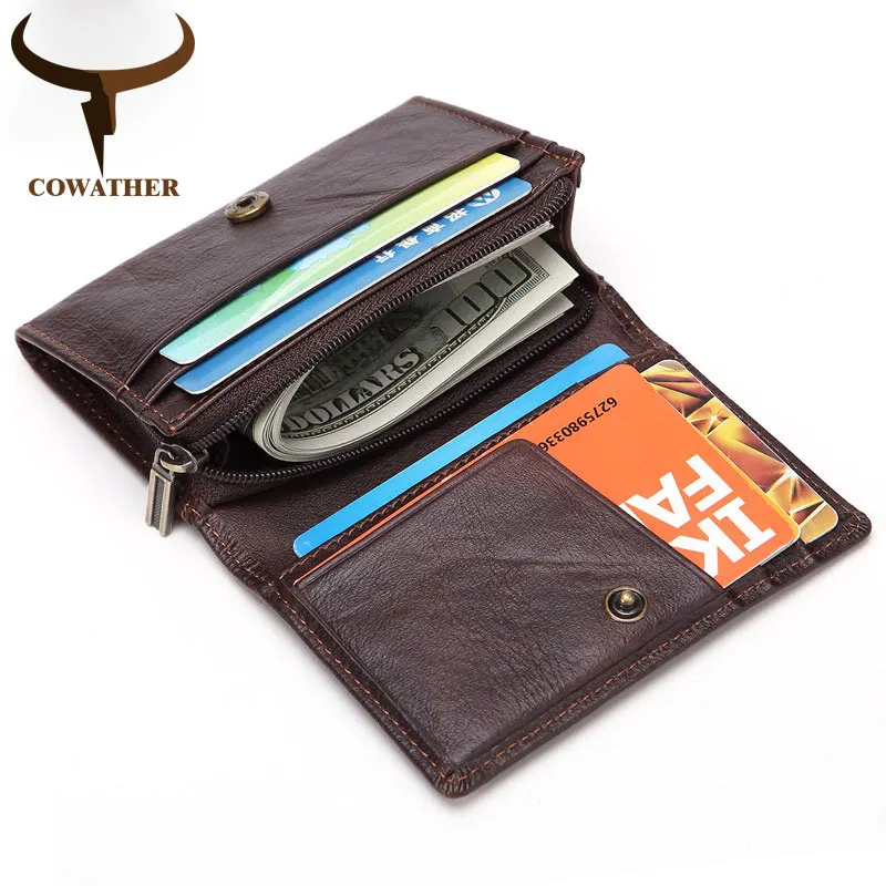 COWATHER Повседневный кошелек из натуральной коровьей кожи с отделением для карт и