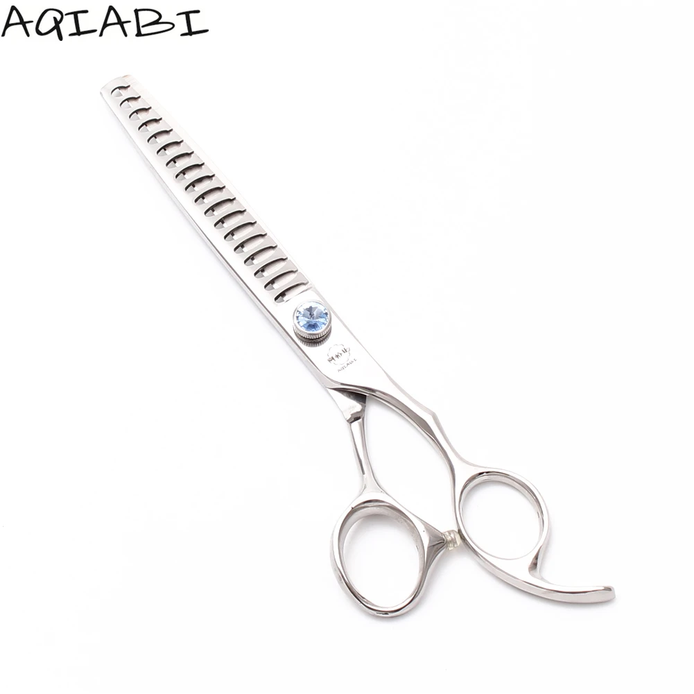 A4004 7" AQIABI 440C Professional Dog Scissors Pet Grooming 18 Teeth Fishbone Thinning Shears Animal Supplies | Красота и