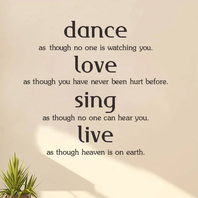 Танец Любовь петь живые Виниловые Настенные стикеры s цитаты для гостиной
