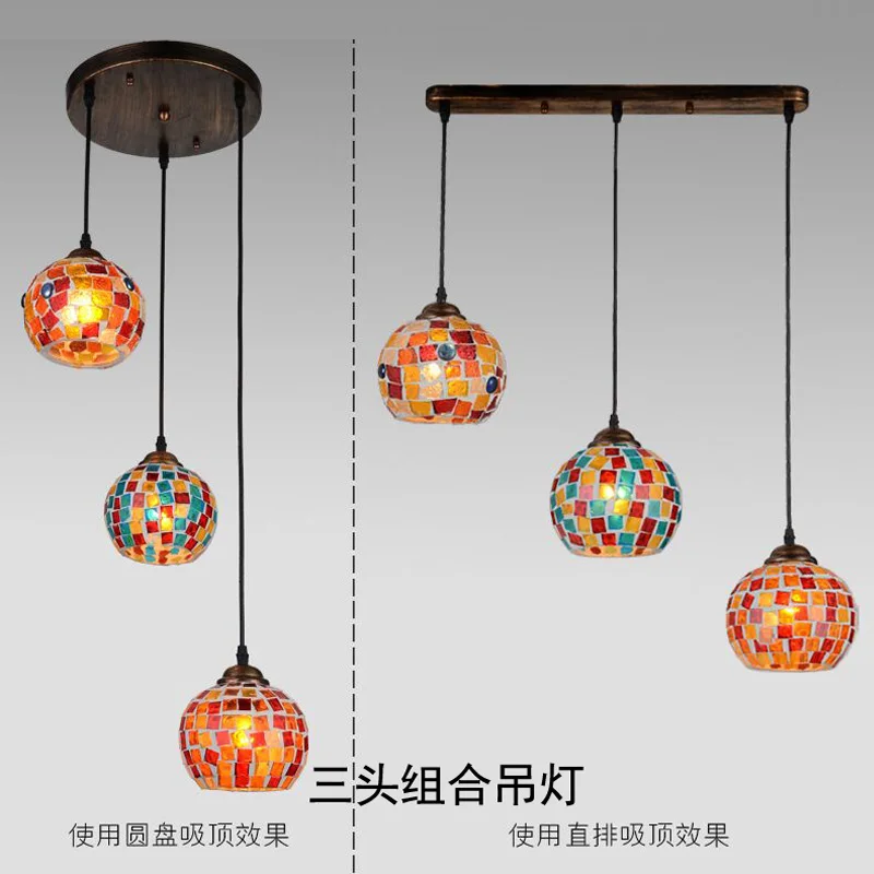 Современные Tiffany LED красочные стеклянные подвесные светильники lustres для столовой