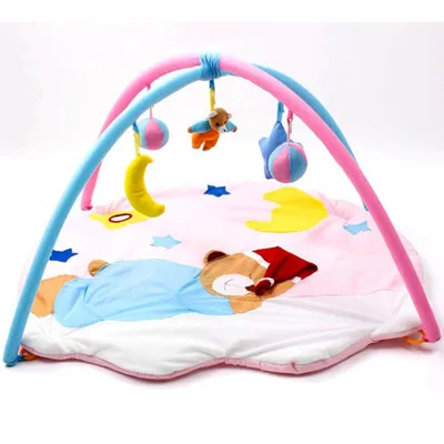 Pink Bear Cartoon Soft Baby Play Mat Kids Rug Floor Mat Boy Girl Carpet Game Mat Baby Activity Mat For Children Educational Toy - Цвет: Pink Bear