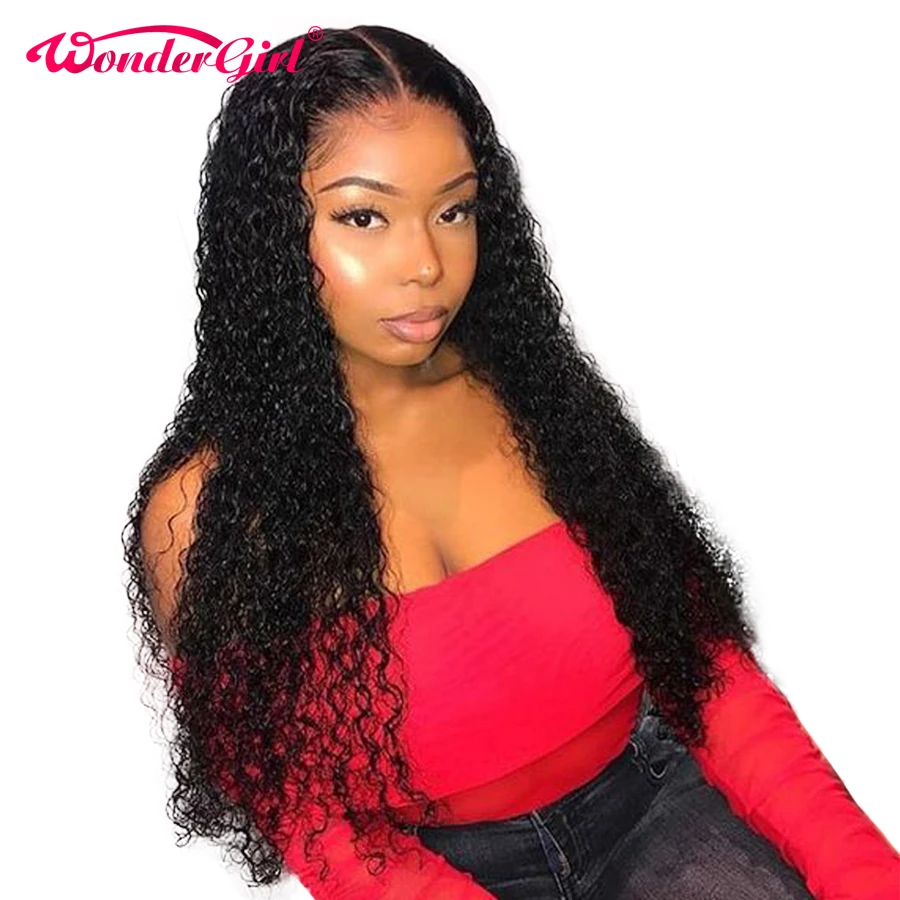 Remy 13x4 Wonder girl кружевные передние человеческие волосы парики предварительно сорванные бразильские кудрявые человеческие волосы парик с волосами младенца не линяет