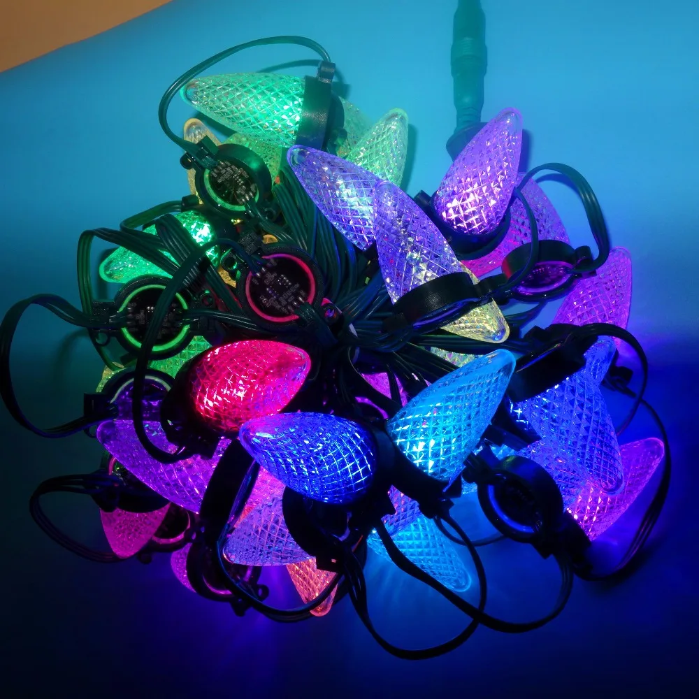 50 узлов Адресуемая светодиодная Рождественская Пиксельная гирлянда RGB WS2811 12 В