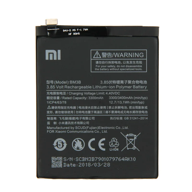 Оригинальный аккумулятор Xiaomi BM3B большой емкости для телефона Mix 2 II 5 99 дюйма