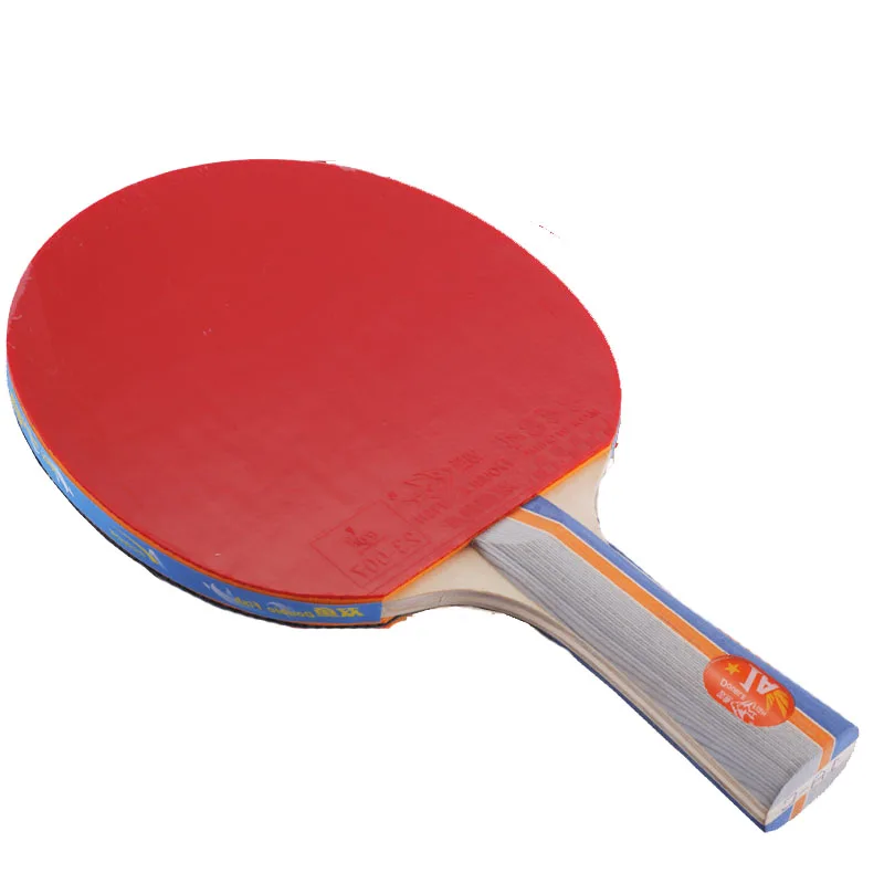 Original Double fish 1star 1A table tennis racket racquet wood Pinpong Bat Flared Handle Paddle for Beginner and Recreational