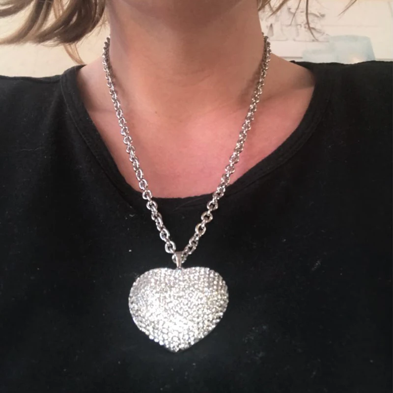 Shefly Fashion Women Jewelry Wedding Accessories Luxury CZ Zircon Heart Pendant Necklace For Lovers Gifts XL00140 | Украшения и