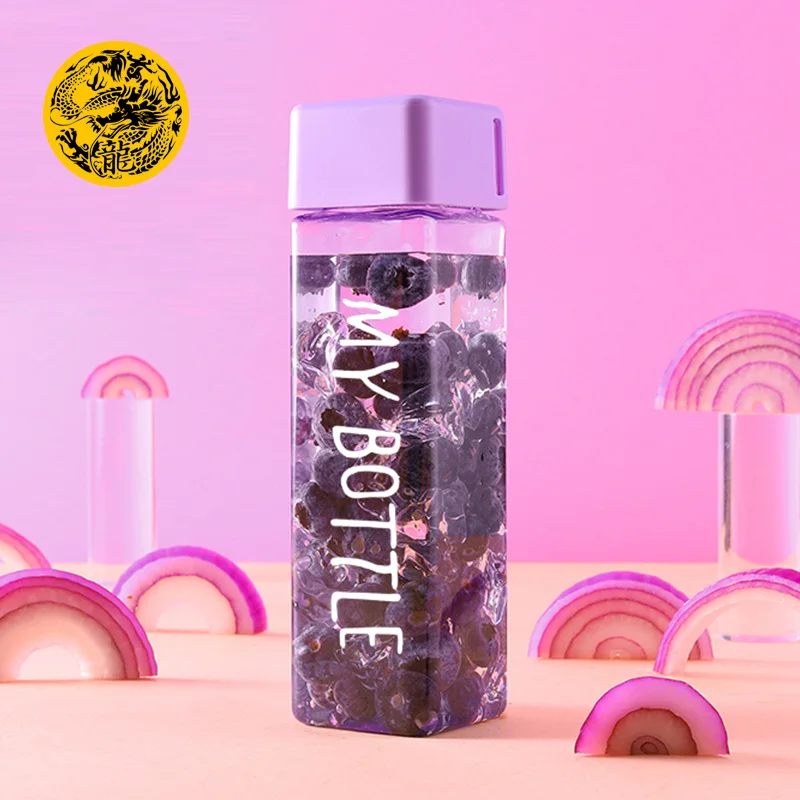 Новый квадратный пластик My bottle 500 мл для бутылки воды пить с веревкой прозрачный