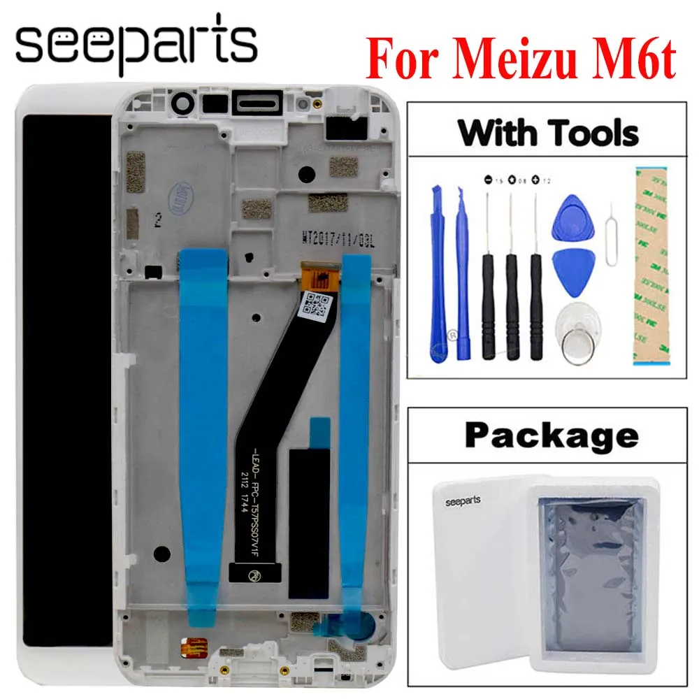 

Tested NEW LCD For Meizu Meilan 6T LCD Display Touch Screen Digitizer Assembly Replacement 5.7" For Meizu M6T LCD