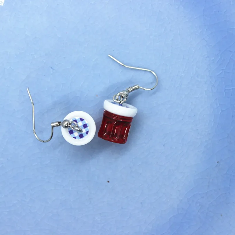 Забавные серьги в виде кофейной бутылки с вареньем женские модные креативные