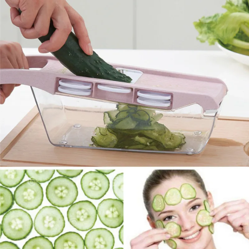 

6pcs/set Manual Mandoline Vegetable Slicer Food Slicer Vegetable Cutter Stainless Steel Cutting Vegetable Grater Kitchen Gadget