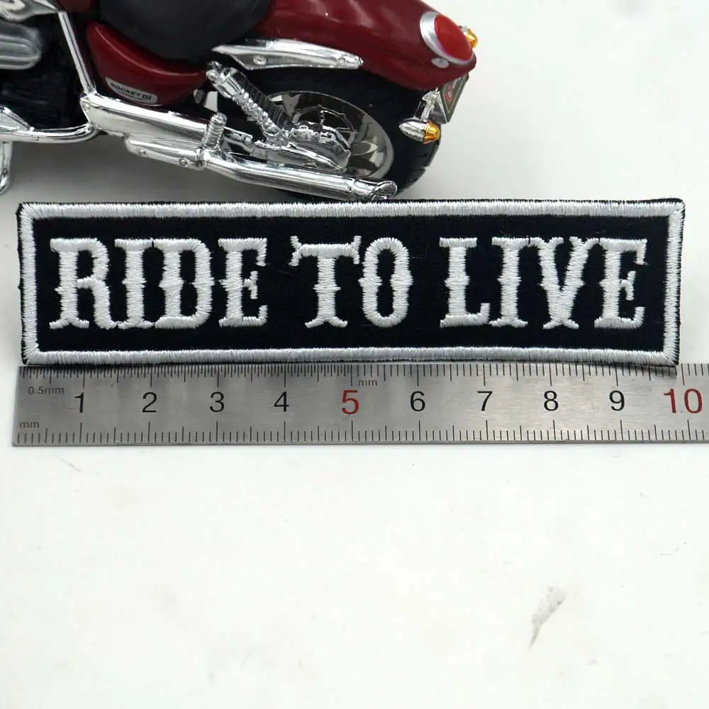 LIVE TO RIDE Именные Бирки вышитая аппликация, этикетка для шитья панк байкерские нашивки наклейки для одежды аксессуары для одежды значок