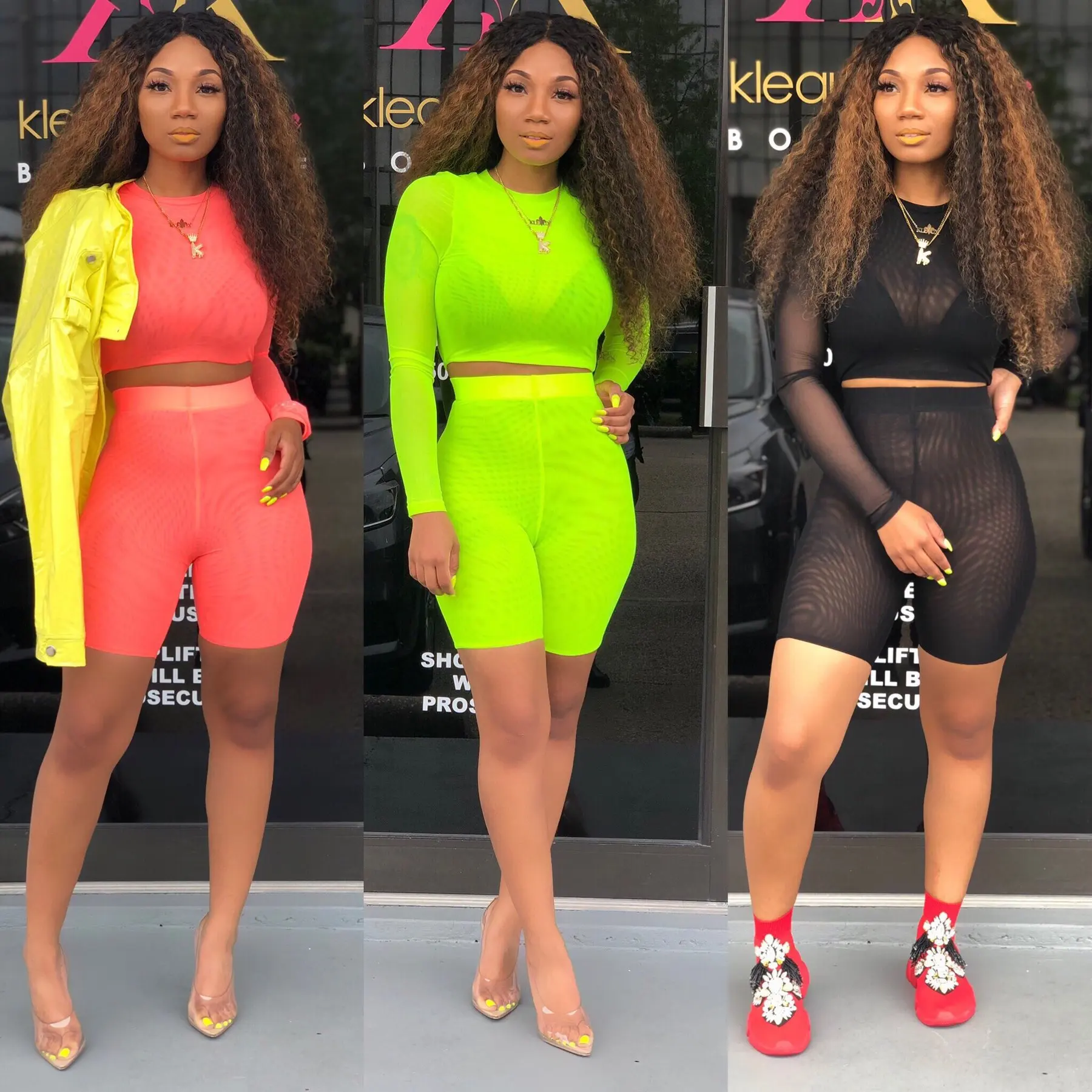 BKLD сетчатая прозрачная сексуальная одежда для женщин комплект из двух предметов