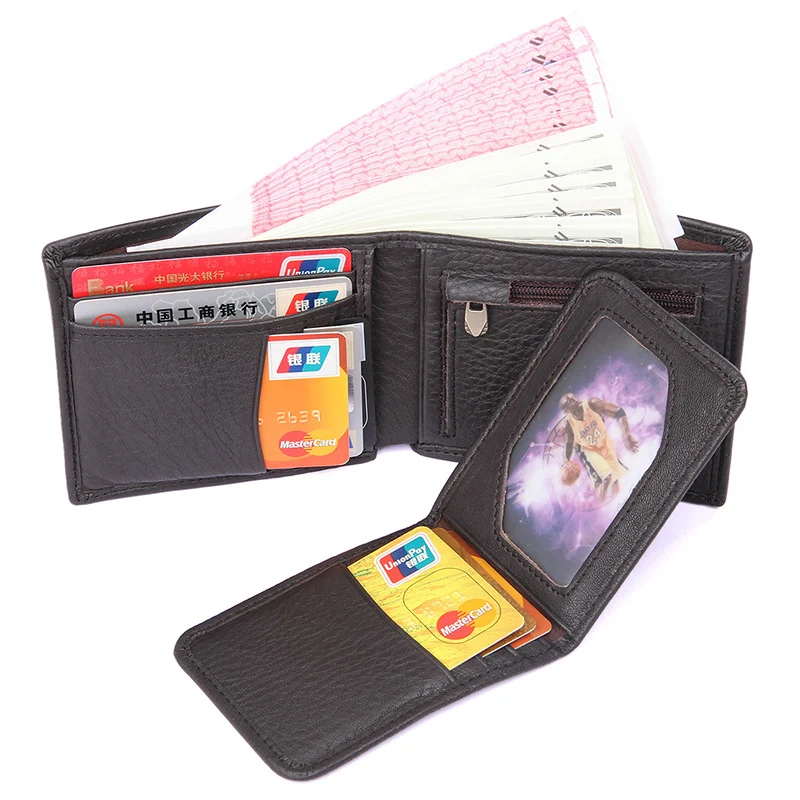 2017 роскошный мужской кожаный кошелек короткий верхний слой кожа бизнес Carteras Mujer