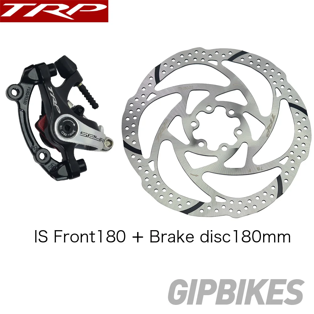 F180 with disc180mm TRP Spyre сплав механический дисковый тормозной суппорт SPYRE суппорты передние/задние/пара w/или w/o 160 мм ротор с адаптером винты дорожные - Цвет: F180 with disc180mm