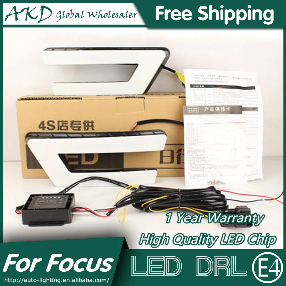 AKD автомобильный Стайлинг для Ford Focus 3 DRL 2012- Focus COB сигнал DRL Светодиодный дневной ходовой светильник противотуманный светильник аксессуары для парковки