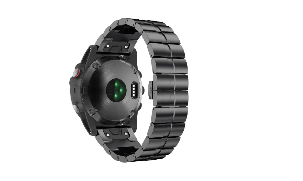 Быстросъемный ремешок из нержавеющей стали для Garmin fenix 5X шириной 26 мм легкий 3 с
