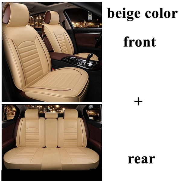 beige standard Передний+ задний Чехол для сидения автомобиля для Audi a1 a3 a4 a5 a6 a7 a8 a4L a6L a8L q2 q3 q5 q7 q5L sq5, RS Q3, a4 b8/b6, a3 8p a4 b7, a6 c5, a6 c6 - Название цвета: beige standard