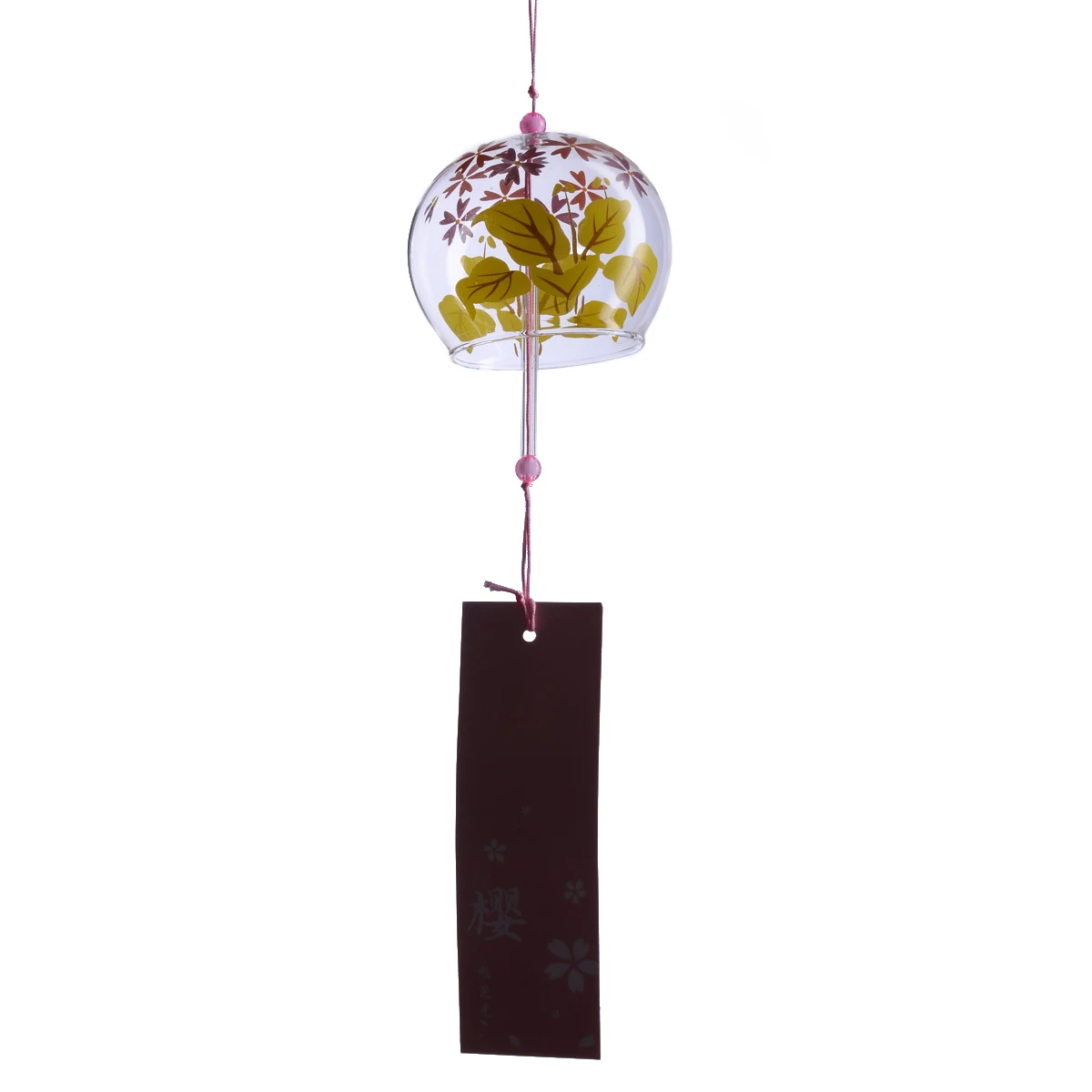 Gold Leaf Японский стиль счастливое благословение Windchime колокольчик Стекло Висячие китайские колокольчики для дома комнаты Декор окна - Цвет: Gold Leaf