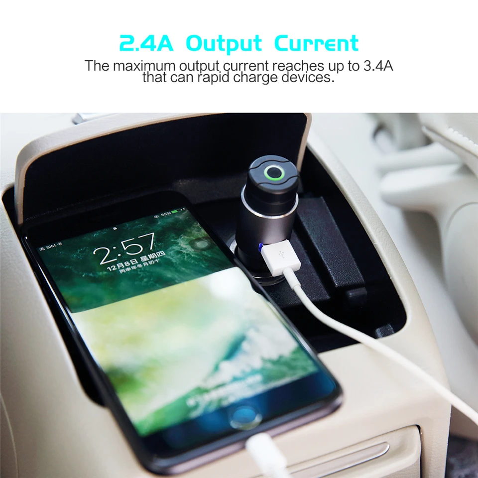 Оригинальный 2 в 1 Автомобильное зарядное устройство Bluetooth наушники аварийный