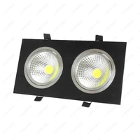 dimmablen 6w10w14w20w30w led cob recessed light dual head grille lamp hotel living room black shell