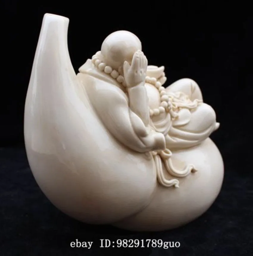 Изысканная китайская прекрасная керамическая статуя Будды-Смеющийся Будда