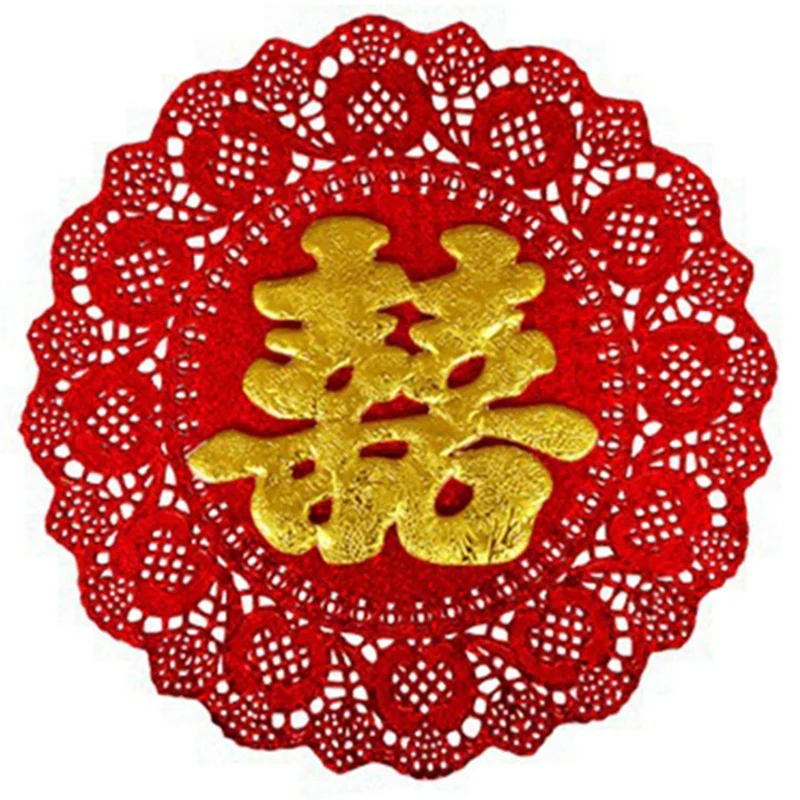 Горячая Распродажа 2 шт креативные двойные счастья изысканные Кружевные Полые 3D