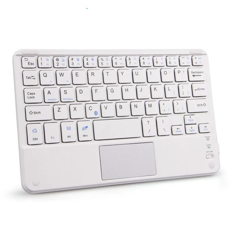 White with Touchpad Портативные мини беспроводные Bluetooth клавиатуры с тачпадом универсальные для всех 7-10 дюймов Android планшет для iPad смартфонов - Цвет: White with Touchpad