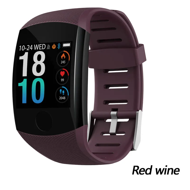 Wine red Смарт-часы Greentiger Q11 водонепроницаемые фитнес-трекер пульсометр кровяное давление умный Браслет фотография секундомер - Цвет: Wine red