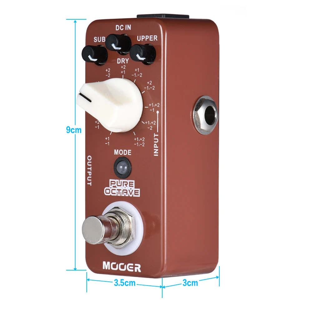 MOOER Pure Octave Мини гитары педаль эффектов 11 точные октавы режимы Правда Обход полный