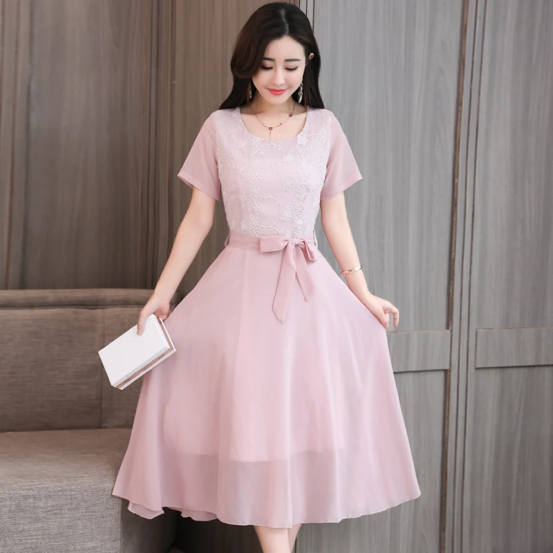 2018 новые женские летние платье одежда модная сексуальная шифон Вышивка с большой