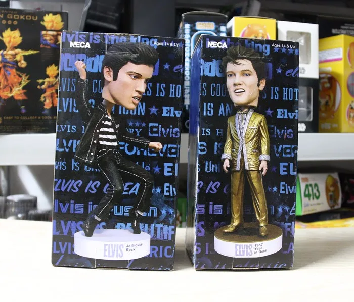 3 версии Super Rock Stars Elvis The King Bobble Head Jailhouse и 1957 год в золотом 2 Ver. Носочки для головы NECA