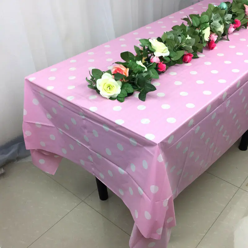 Розовый Прямоугольные скатерти в горошек для свадебной вечеринки, банкетных мероприятий, скатерти в горошек - Цвет: Розовый