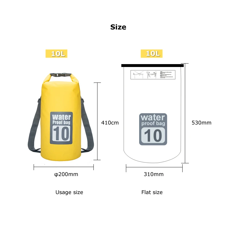 5L/10L/15L/20L Водонепроницаемый сухой мешок сумка для хранения сумка для плавания Каякинг каноэ Рыбалка двойные ремни
