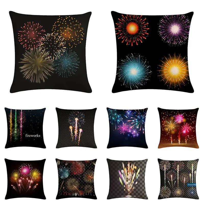 

Разнообразный чехол для подушки с изображением фейерверка, праздничный яркий чехол для подушки, чехол для дивана, домашний декор ZY1074