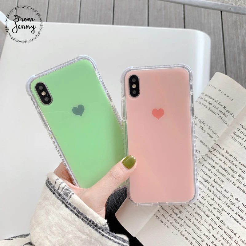 От Jenny Anti-fall simple love for iPhone x xr xs max 6 6s 7 8 Plus ударопрочный глянцевый мягкий защитный