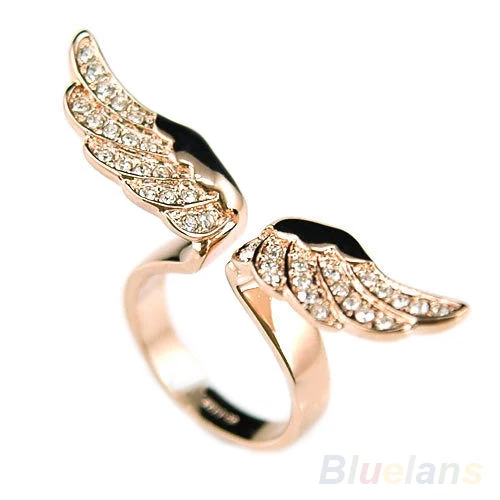 Регулируемые винтажные модные милые ретро кольца в Корейском стиле с крыльями