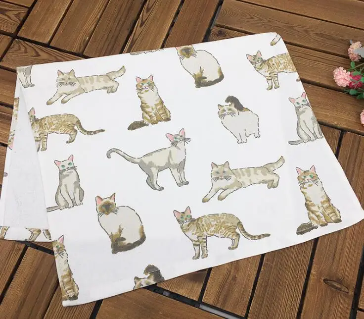 Милые кошки салфетки хлопковое кухонное полотенце мягкое чайное впитывающее