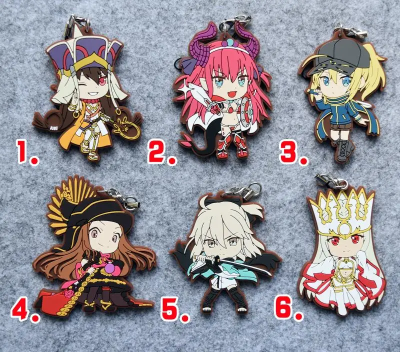 

Fate Grand Order Anime Genjou Sanzou Erzsebet Bathory Cha Cha Okita Souji Irisviel Rubber Keychain
