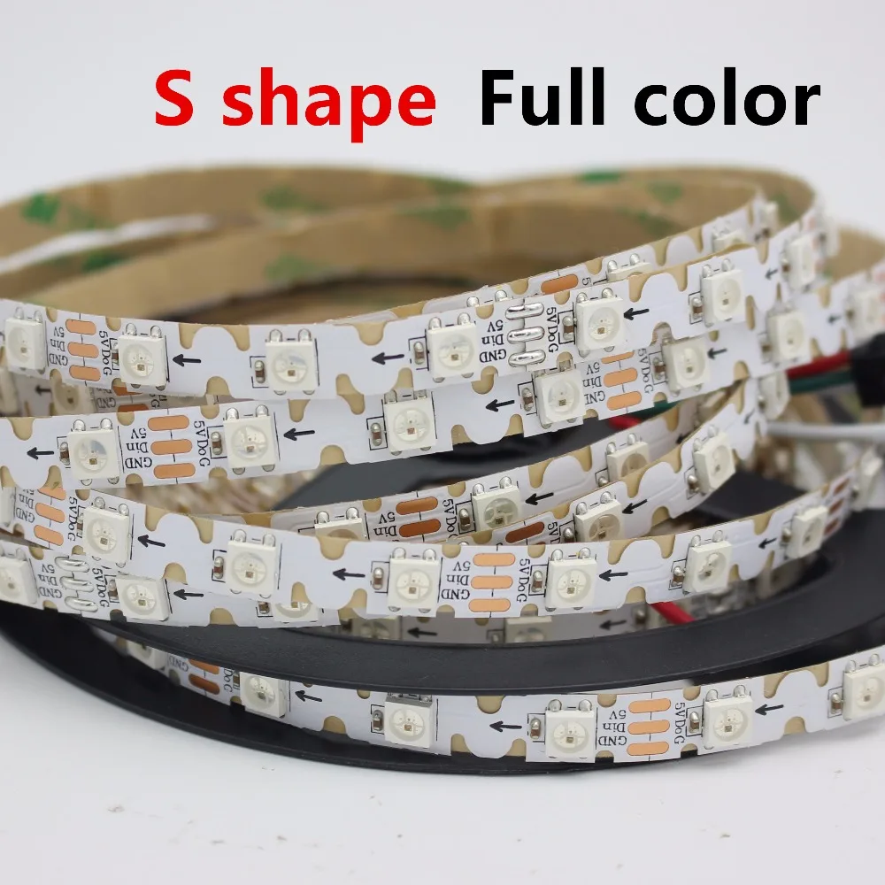 Пиксельная Светодиодная лента WS2812B RGB S образная Адресуемая s печатная плата 1/2/3/4/5