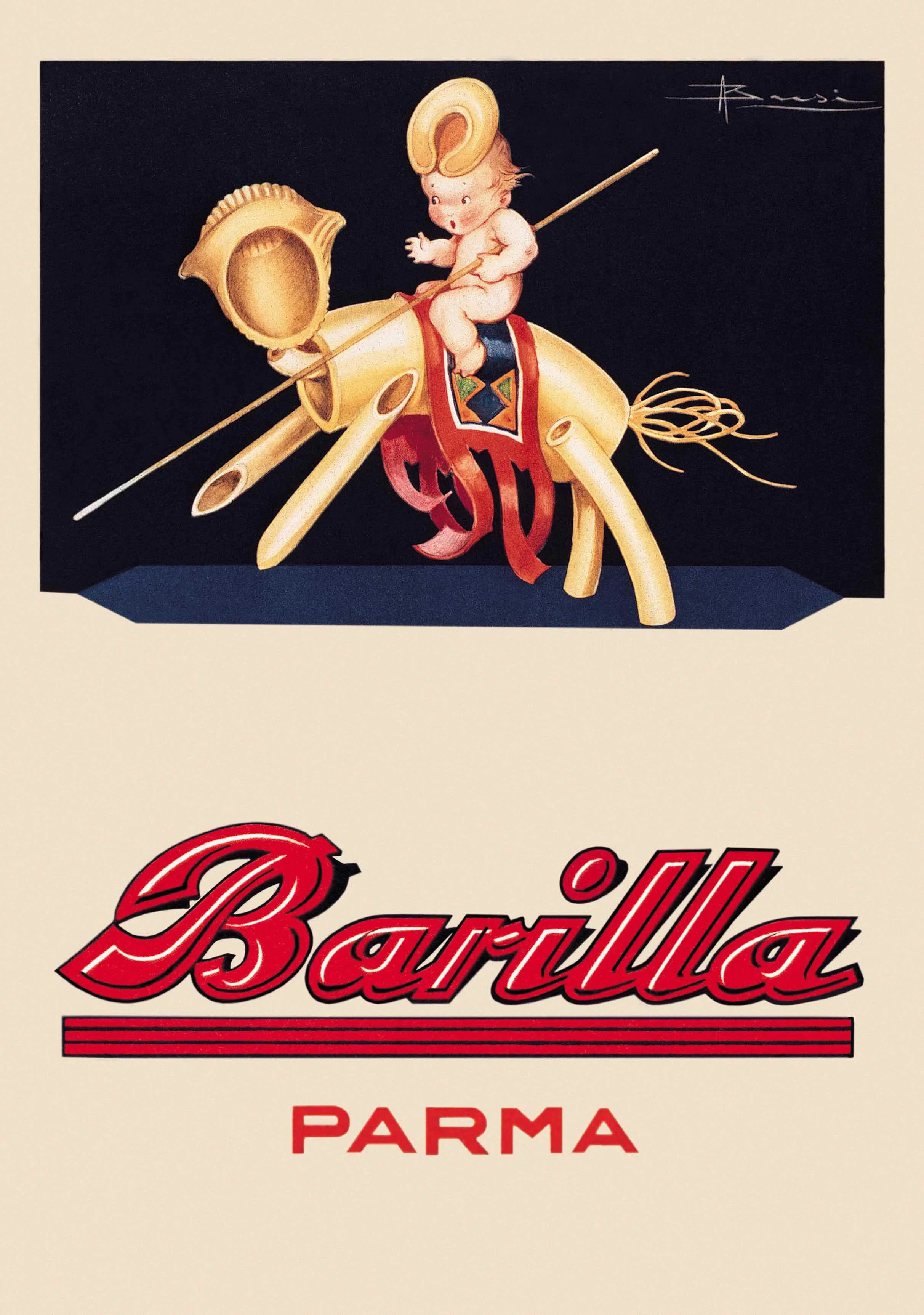 Винтажный рекламный постер с едой Barilla Parma Классические Постеры из крафт-бумаги