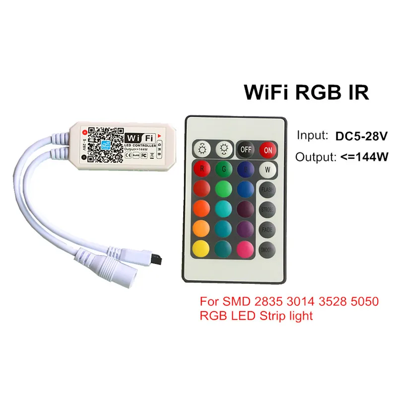 WiFi RGB IR Magic Home WiFi rgb-контроллер Smart APP Amazon Alexa Google светодиодный пульт дистанционного управления Pixel для 5050 RGB RGBW WS2812B WS2811 - Испускаемый цвет: WiFi RGB IR
