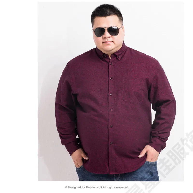 8XL 6XL 5XL 4XL новая хлопковая оксфордская рубашка мужская повседневная рубашка брендовая мужская Одежда Классический воротник Мандарин Camisas Masculina - Цвет: 1