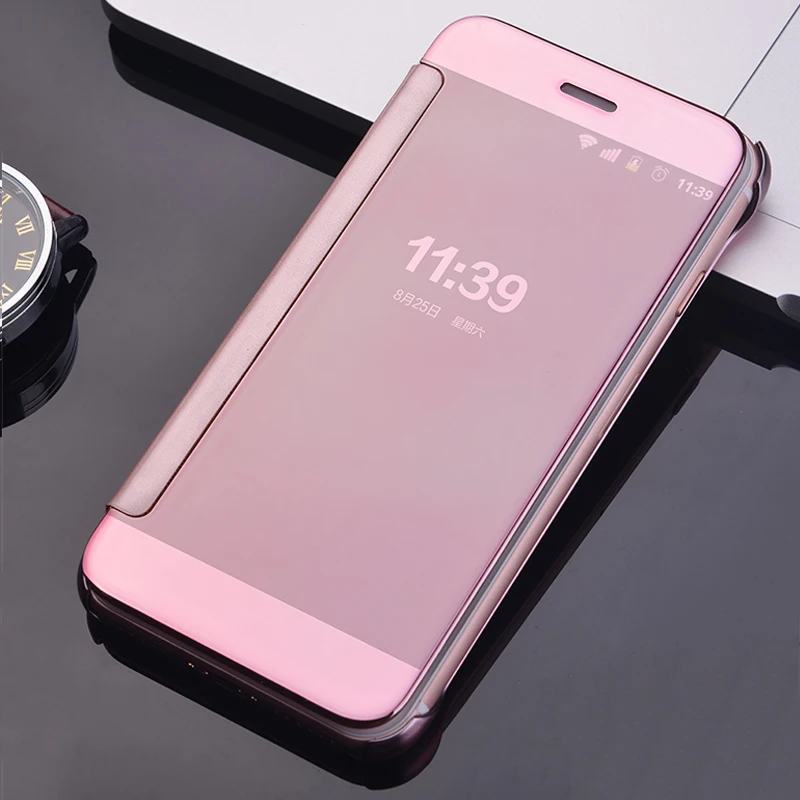Floveme Смарт окошко для iPhone 6S 6 7 8 Plus 5S Обложка Зеркало ПК Флип кожаные чехлы X 10 5 SE Shell