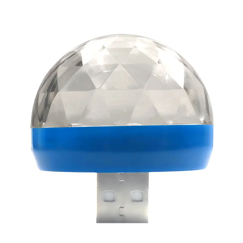 СВЕТОДИОДНЫЙ Автомобильный USB атмосферный свет DJ RGB мини цветная музыкальная звуковая лампа для тип-c для IOS Plug мобильные телефоны автомобильные аксессуары - Название цвета: Blue USB