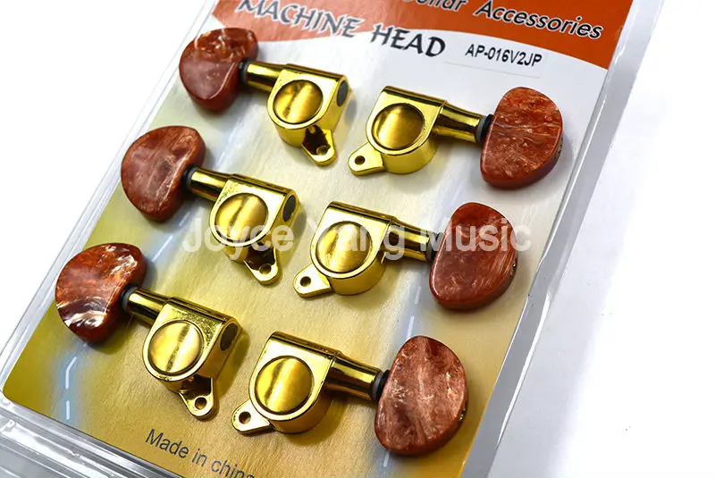 Тюнер для акустической гитары Alice с золотым покрытием белый/красный/черный агат