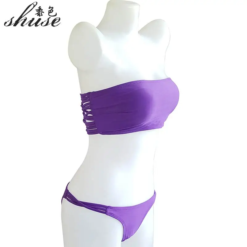 Бандо Для женщин комплект бикини сексуальный женский купальный Костюмы спинки