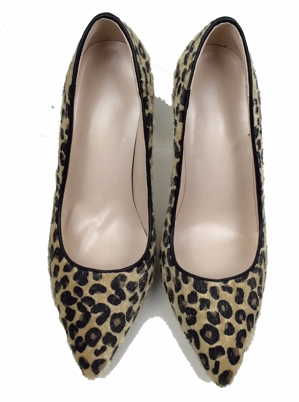 2018 тапочки Для женщин конский волос Leopard rinted-с острым носком Туфли-лодочки на