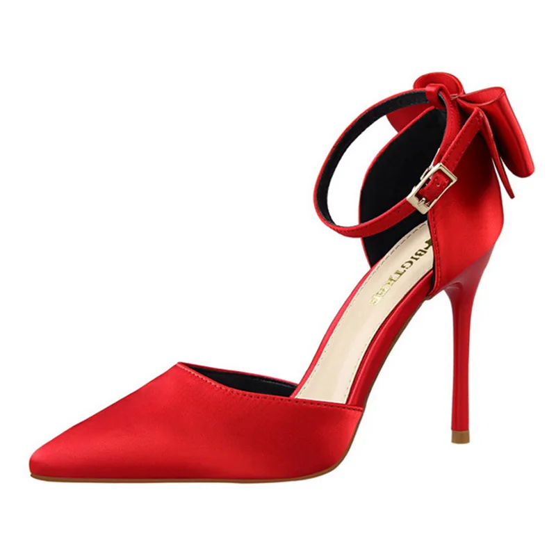 Туфли Bigtree женские на высоком каблуке пикантные свадебные туфли босоножки с