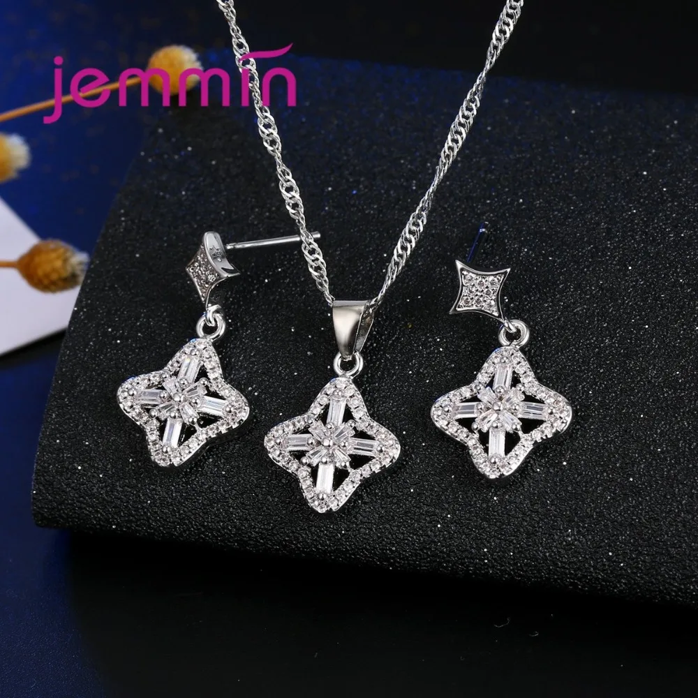 Женский комплект из колье и серёг серебра 925 пробы | Украшения аксессуары