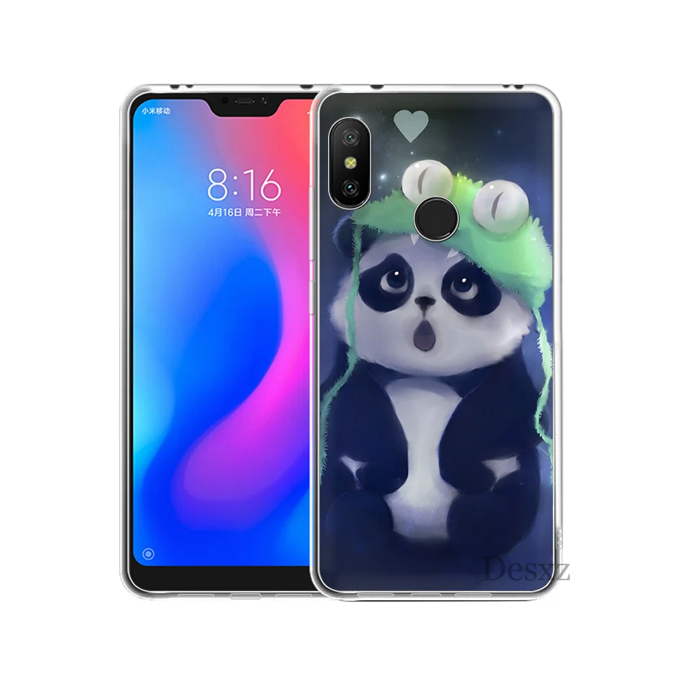 Жесткий чехол Desxz для мобильного телефона с флуоресцентной пандой Xiaomi Mi 5 5S 6 8 9 A1 A2